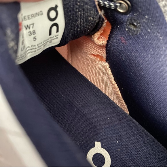 On Running Women's Peach and White Sneakers - Picture 7 of 10